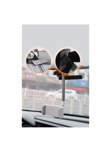 Kilifone - Araç Telefon Tutucu Lg-01 Dikiz Aynası Telefon Tutucu - Beyaz - T16781 Beyaz