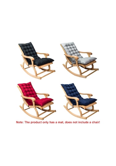 Sones 120x50x8cm Ev Yumuşak Şezlong Minderi Bahçe Kumaş Sırtlıklı Rattan Sandalye Minderi Bordo