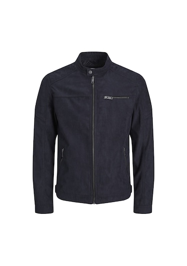 Jack & Jones Suni Deri Ceket 12147218 Jet Black Lacivert - Siyah