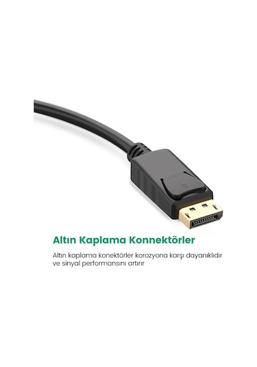 Ugreen Displayport Erkek - Vga Dişi Görüntü Dönüştürücü, Siyah, 20415