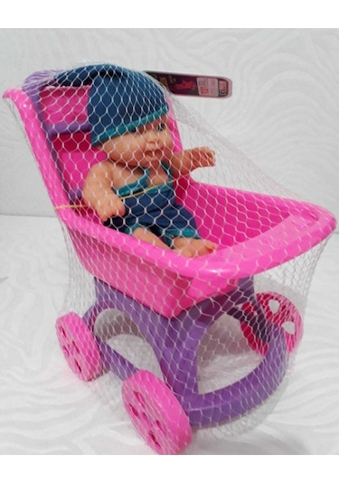 Efe Oyuncak Kız Çocuk Pembe Pusette Oyuncak Et Bebek