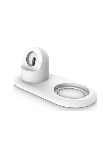 Rogfer 2 Arada 1 Çok Fonksiyonlu Magsafe Şarj Standı Tutucu Watch / İphone Uyumlu Beyaz Beyaz