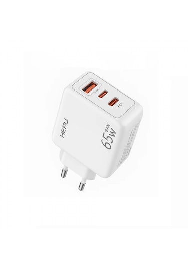 Hepu Hp-c37 65 Watt Gan Şarj Adaptörü 100 Cm Type-c Kablo 3-port