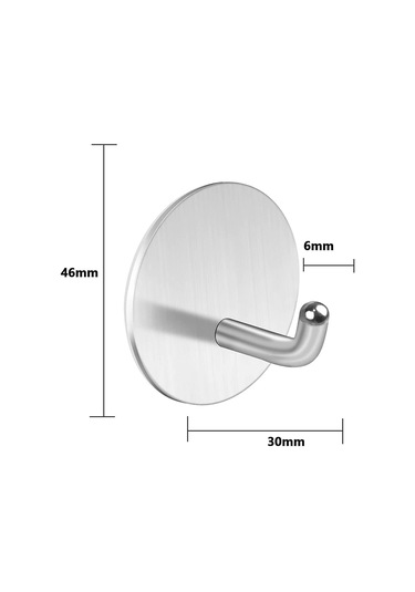 Duvara Montaj İçin 4 Adet Kendinden Yapışkanlı Gümüş Paslanmaz Çelik Kanca Çok Renkli