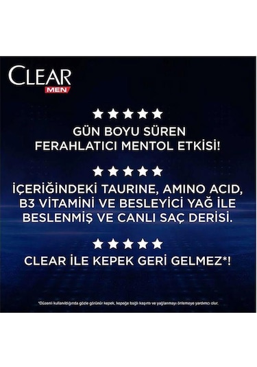Clear Men Cool Sport Mentol Jel Formül Kepeğe Karşı Etkili Şampuan 350 ML