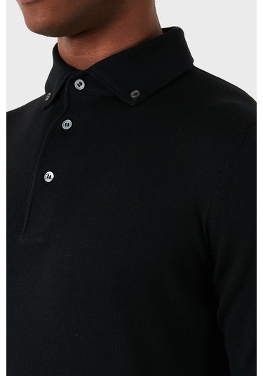 Gran Sasso Erkek Polo Yaka Sweat 57163 14293 099 Siyah Siyah