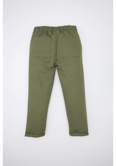 DeFacto Erkek Bebek Beli Lastikli Katlamalı Paça Gabardin Pantolon D5246A524WNKH450 Haki