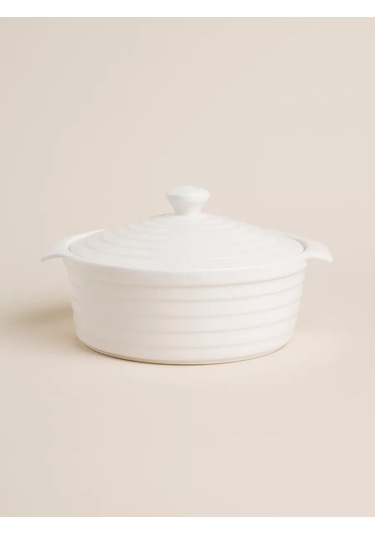 Sl Home Seramik Fırın Kabı Kapağı İle 1,57 Lt 201313924 Beyaz