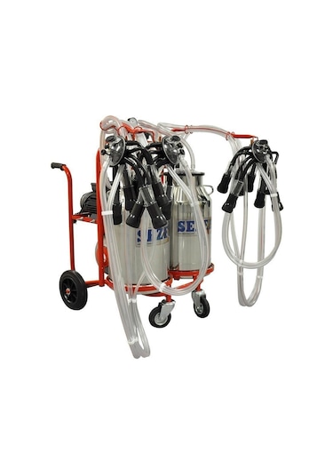 Sezer Çelik Güğüm Dört Başlık İnek Sağım Makinesi