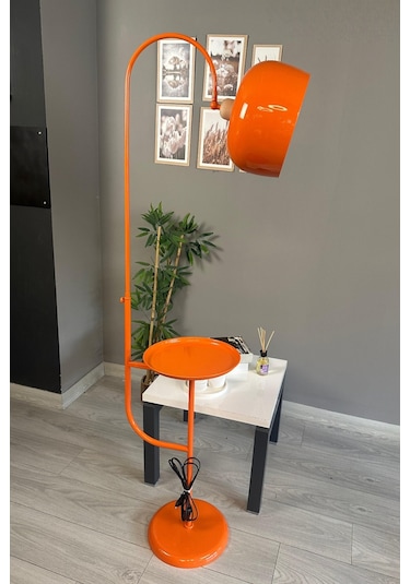 Turuncu Lambader Hareketli Başlık Sehpalı Modern Dekoratif Metal Oturma Odası Çalışma Odası Zemin Turuncu