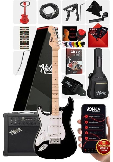 Midex Rph-31wb-25amp Solak Elektro Gitar 25w Amfili Full Set