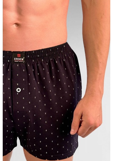 Erdem Lacivert Baskılı Desenli Penye Boxer 1400ykcp Lacivert