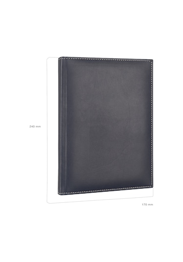 Deri Kapak Defter Ajanda Tarihsiz Kareli 17X24 Cm Siyah N11.93