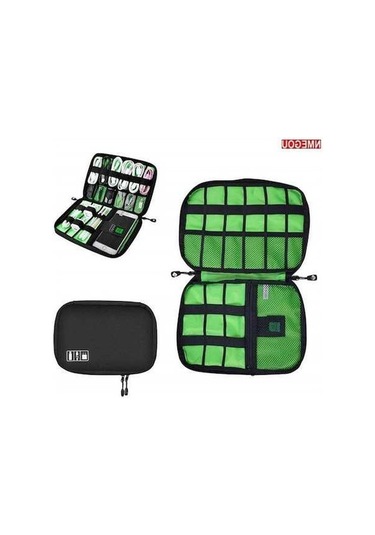 Dancemonkey Seyahat Kablo Düzenleyici Çanta Ev Eşyaları Kablo Yönetimi Fare Kulaklık Usb Şarj Tutacağı Altın Altın