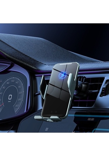 C9 Araç Kablosuz Şarj Cihazı Telefon Tutucu Kızılötesi Otomatik Sıkıştırma Metal Telefon Montajlı