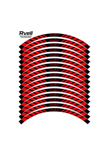 Rvell Pulsar Uyumlu Jant Şeridi Kırmızı 003 1.Resim