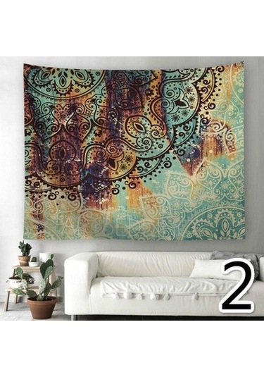 Novahub Degrade Mandala Dijital Baskılı Polyester Goblen, 150x100cm, Ev Ve Piknik Dekorasyonu 1