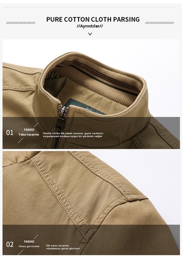 Dik Yaka Rahat Bol Erkek Ceketi Yeşil