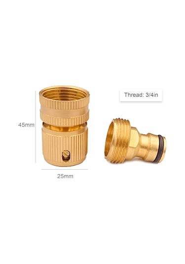 Qingmipy 3/4" Pirinç Bahçe Hortumu Bağlantısı - Su Geçirmez Ve Dayanıklı Diğer