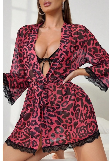 Merry See Gecelik Sabahlık Sütyen Külot 3 Lü Takım Çok Renkli