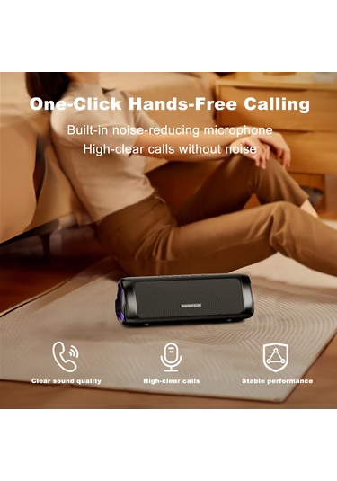 Ximistore9 Siyah 20w Taşınabilir Bluetooth Hoparlör - Ipx6 Su Geçirmez, 12 Saat Çalma Süresi, Renkli Led Işık, Derin Bass, Bt 5.3