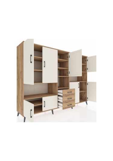 Hyperion Dolap 13 Raflı 3 Çekmeceli 9 Kapaklı 220x44x163 Çam-ayta Çam-aytaşı/çam