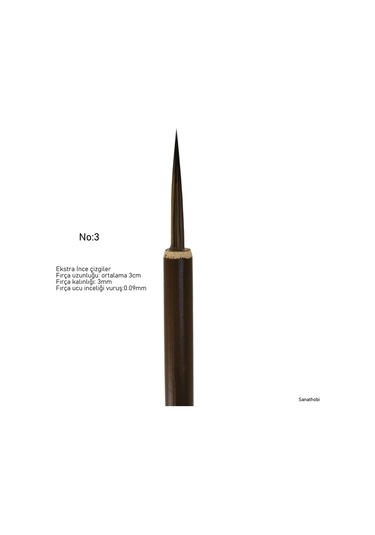 Tahrir Fırçası Kurt Kılı No:3-çini, Seramik, Tezhip, Minyatür, Brush, Ekstra İnce-1 Adet