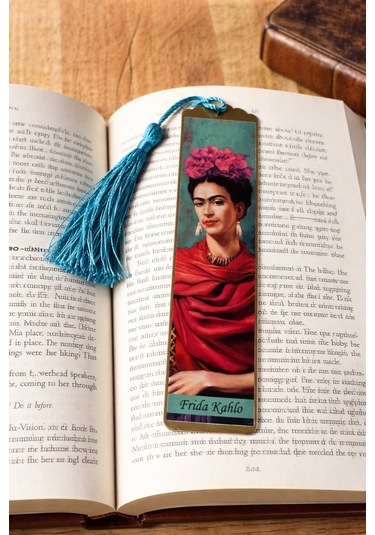 Sanatsal Tablo Temalı Metal Kitap Ayracı Frida Kahlo