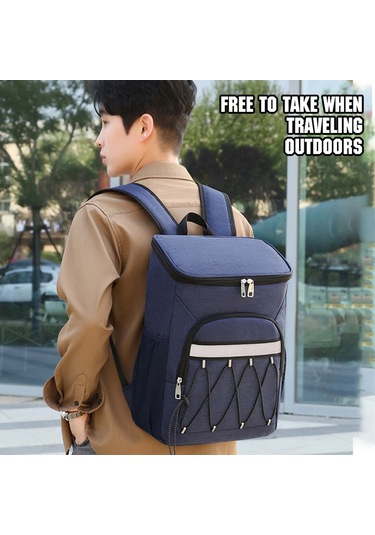 Geeksen Açık Çanta Soğutucu Sırt Çantası Sızdırmaz Yalıtımlı Öğle Yemeği Sırt Çantası Kadınlar Erke Siyah