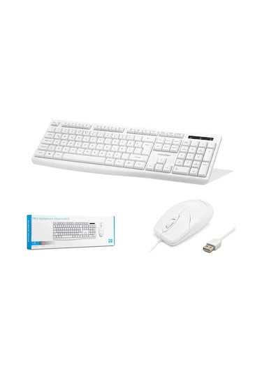 Nodar Km8520 Kablolu Klavye Ve Mouse Set Q Beyaz