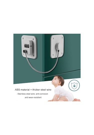 Sones Çocuk Güvenlik Kilidi Deliksiz Pencere Sınırlayıcı Buzdolabı Çekmece Dolap Kombinasyon Kilidi, Özellikler: 2-bit Siyah Çok Renkli