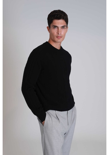 Lufian Erkek Kazak 112090139 Siyah Siyah