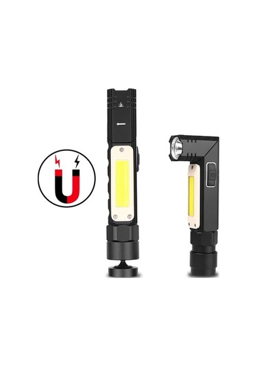 Wondernest Xpg+cob Kırmızı Beyaz Işık Usb Şarjlı Katlanır Güçlü El Feneri, Model: 3189b Küçük, Far Kemerli Siyah Siyah