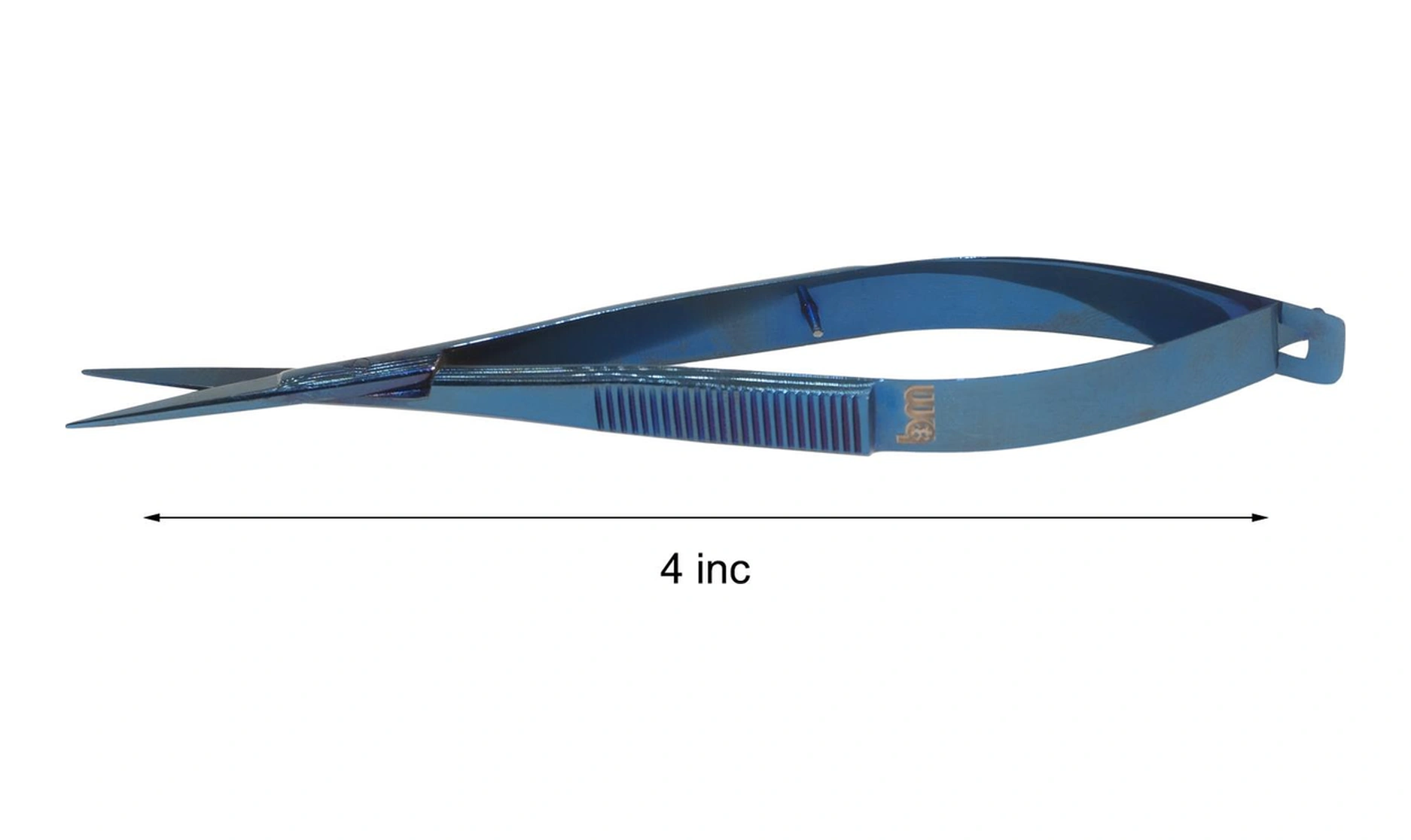 Barışhan Medikal Cerrahi Castroviejo Yaylı Makas 4inç Düz Uç Avuç İçi Düz Sap Titanyum Mavi Eğitim Materyali Çok Renkli