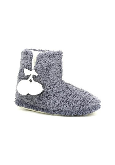 Unisex Panduf Ev Botu Ev Ayakkabısı Koyu Gri