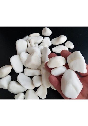 Mezar Taşı  15 Kg 2-4 cm Beyaz Dolomit Tamburlanmış Beyaz Doğal Taş