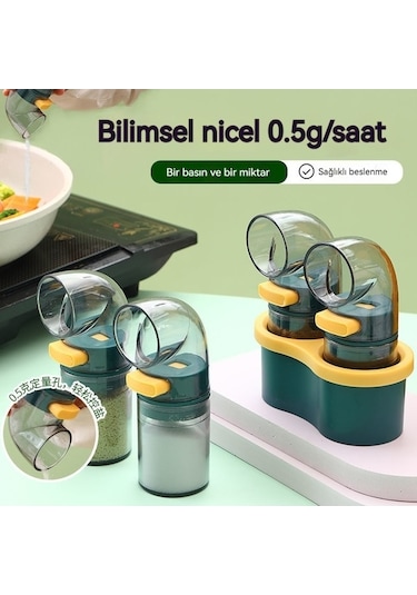 Besthome1 100 Karakterlik Kantitatif Yeşil Kutu Baharat Kutusu Ev Mutfak Baharatı Yeşil Renkli Yeşil