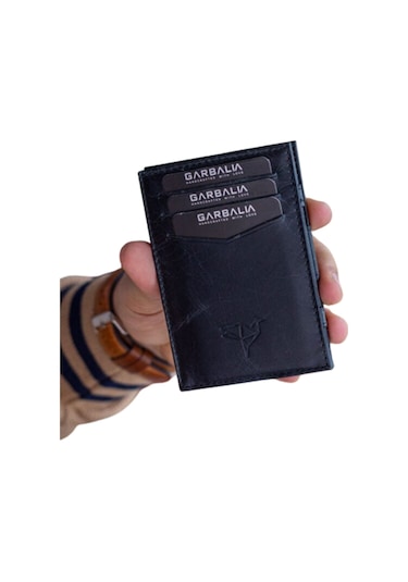Garbalia Magic Hakiki Deri RFID Engelleyici Unisex-Siyah