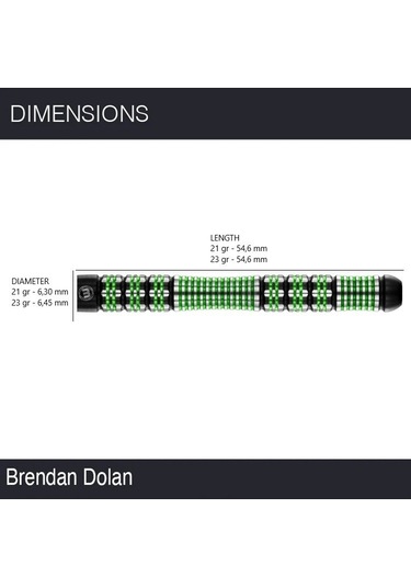 Winmau Brendan Dolan %90 Tungsten Çelik Uçlu Dart Oku