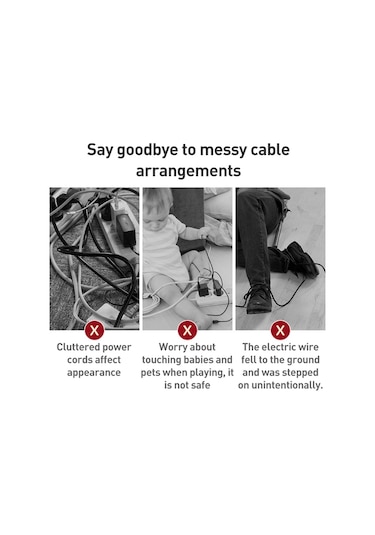 Sones Kablo Düzenleyici Saklama Kutusu Priz Bağlantı Kutusu, Boyut: Orta Bambu Beyazı