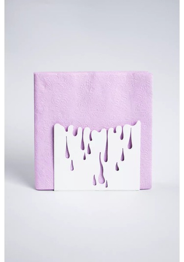 Gala Mutfak İçin Masada Kullanılabilecek Metal Loft Tarzı Peçetelik 135676609 Beyaz