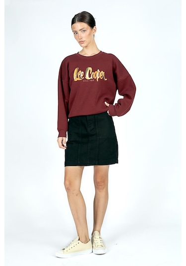 Lee Cooper Tila Kadın O Yaka Sweatshirt Bordo-20061-bordo Bordo