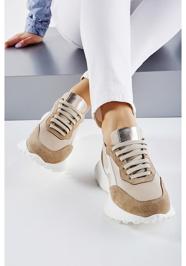 Valmenti Laura Kadın Latte Multi Hakiki Deri Sneakers & Spor Ayakkabı 957 39180 Bn Ayk Y23 Bej