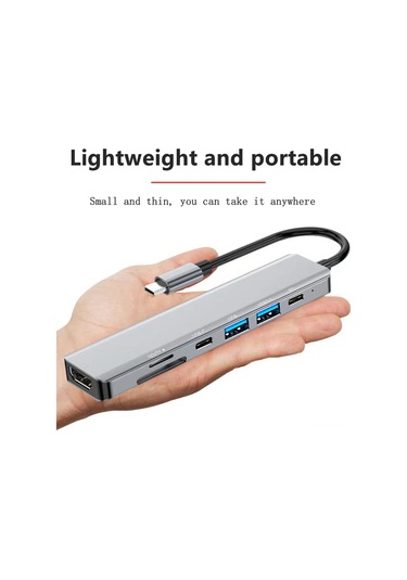 Maiyame 2121 Usb-c Çok Fonksiyonlu Hub: Hdmı 4k 30hz, Usb 3.0/2.0, Pd Şarj 60w , Sd/tf Kart Okuyucu, Aluminyum-abs, Uzay Grisi