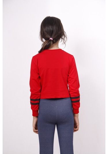Toontoy Kız Çocuk Yıldızlı Dream Baskılı Sweatshirt Kırmızı