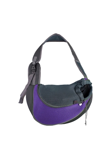 Pet Kedi Köpek Taşıyıcı Sırt Çantası Seyahat Tote Omuz Çantaları Örgü Sling Purple L