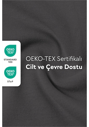Calmera %100 Pamuk Penye Lastikli Çarşaf Tek Kişilik 90x190 - 100x200 - 120x200 Antrasit