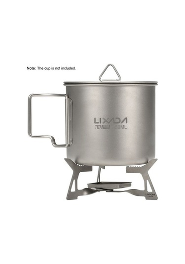 Bloomnest Lixada Katlanabilir Kamp Sobası Ultra Titanyum, 14g Hafif Gümüş Alkol, Td Gümüş Gümüş
