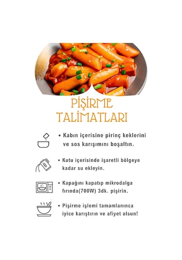 Hipokki Acı ve Tatlı Soslu Kore Tteokbokki Pirinç Keki 3 x 120 G