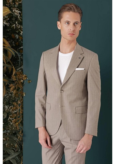 C 652 Slim Fit Bej Spor Ceket Bej